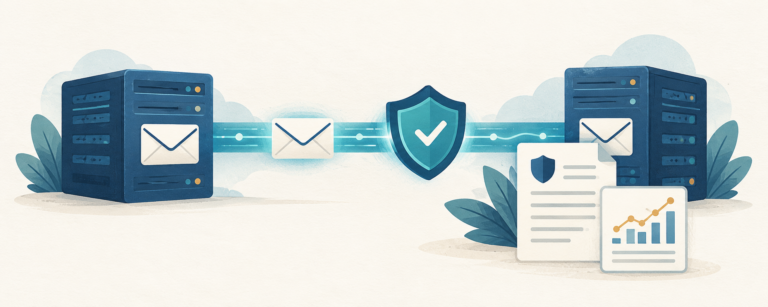 Illustration zur sicheren Mailübertragung mit MTA-STS und TLS Reporting (KI-generiert)